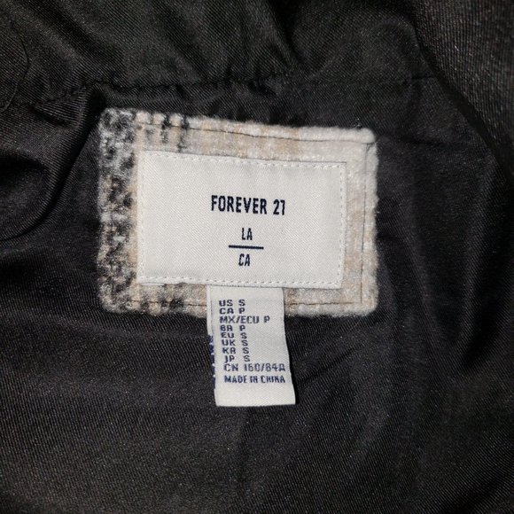 Forever 21 Women's Ivory Black Pullover Hoodie Jacket Over Sized Size Small - Picture 7 of 8